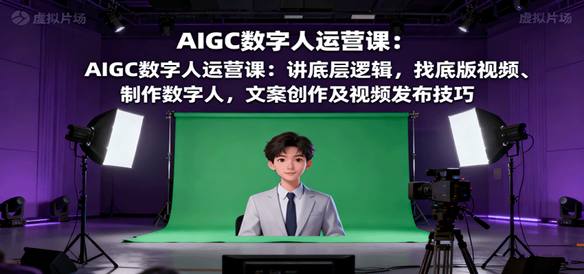 AIGC数字人运营课：讲底层逻辑，找底版视频、制作数字人，文案创作及视频发布技巧-泡泡网赚