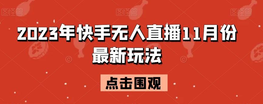 2023年快手无人直播11月份最新玩法-泡泡网赚