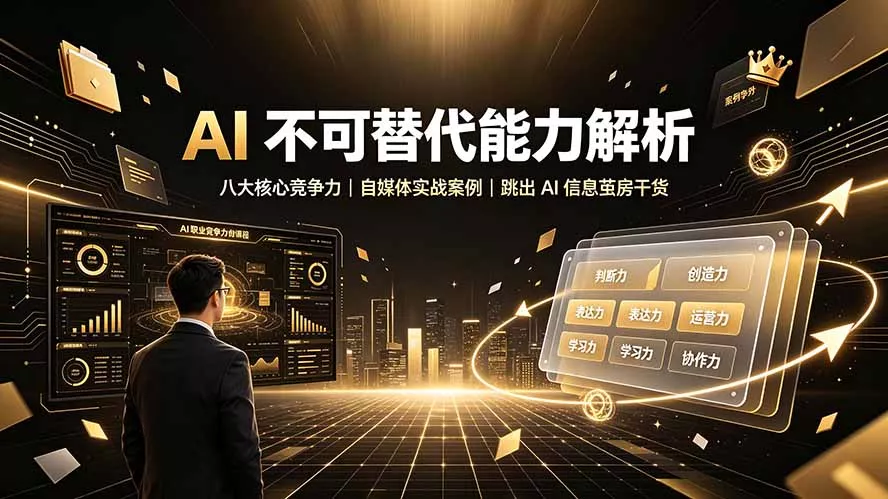 付费文章：AI 不可替代能力解析▸八大核心竞争力｜自媒体实战案例｜跳出 AI 信息茧房干货-泡泡网赚