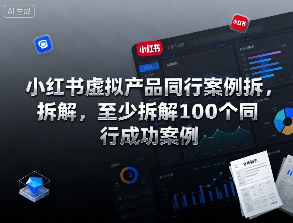 小红书虚拟产品同行案例拆解，至少拆解100个同行成功案例-泡泡网赚