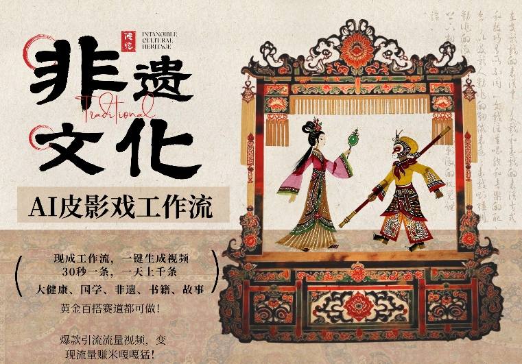 AI一键生成民俗文化非遗皮影戏视频，一刀不剪无需剪辑，30S一条，一天上百条，流量财富嘎嘎猛-泡泡网赚