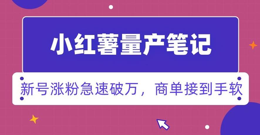 小红书量产笔记，一分种一条笔记，新号涨粉急速破万，新黑马赛道，商单接到手软【揭秘】-泡泡网赚