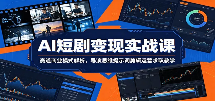 AI短剧变现实战课：赛道商业模式解析，导演思维提示词剪辑运营求职教学-泡泡网赚