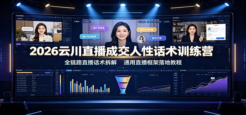 2026云川直播成交人性话术训练营：全链路直播话术拆解，通用直播框架落地教程-泡泡网赚