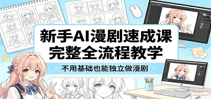 新手AI漫剧速成课：完整全流程教学，不用基础也能独立做漫剧-泡泡网赚