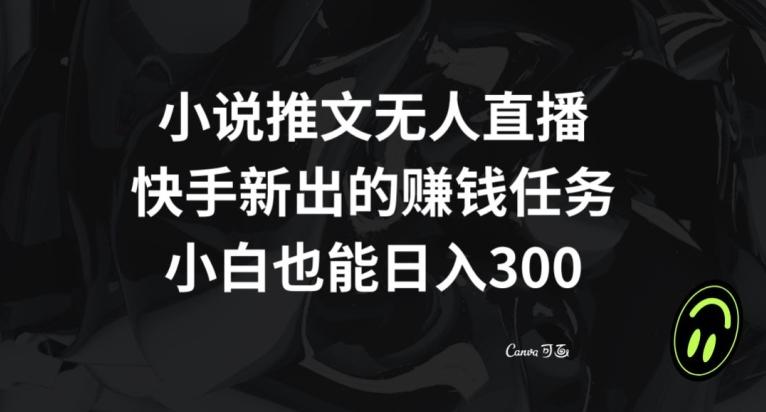 小说推文无人直播，快手新出的赚钱任务，小白也能日入300+【揭秘】-泡泡网赚