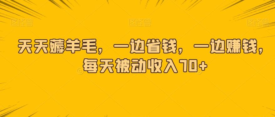 天天薅羊毛，一边省钱，一边赚钱，每天被动收入70+-泡泡网赚