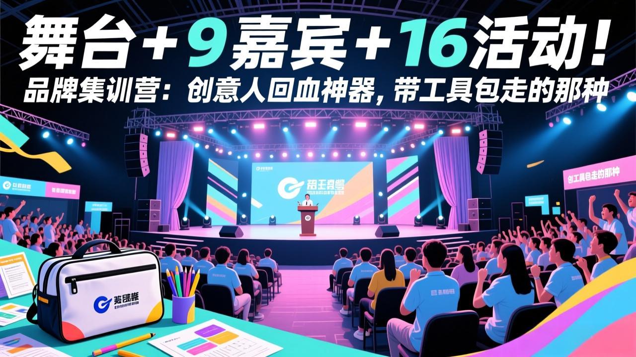 舞台 + 9 嘉宾 + 16 活动！品牌集训营：创意人回血神器，带工具包走的那种-泡泡网赚