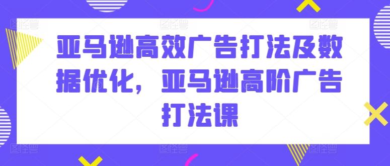 亚马逊高效广告打法及数据优化，亚马逊高阶广告打法课-泡泡网赚