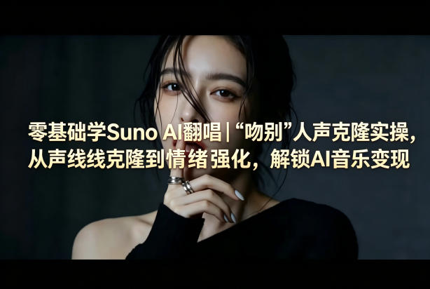 零基础学Suno AI翻唱｜《吻别》人声克隆实操，从声线克隆到情绪强化，解锁AI音乐变现-泡泡网赚