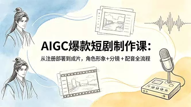 AIGC爆款短剧制作课：从注册部署到成片，角色形象+分镜+配音全流程-泡泡网赚