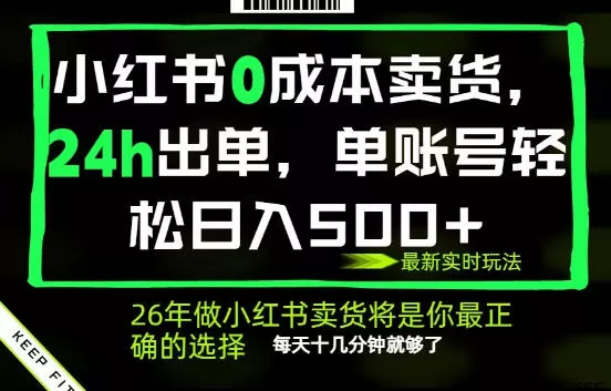 小红书0成本AI卖货，24小时出单，全流程托管，保底日入500+，每天十几分钟就够了【揭秘】-泡泡网赚