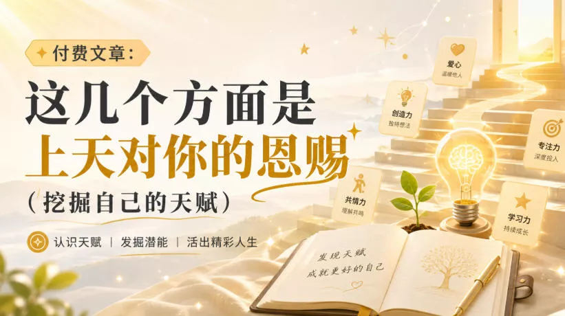 付费文章：这几个方面是上天对你的恩赐(挖掘自己的天赋)-泡泡网赚