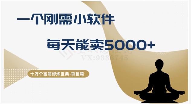十万个富翁修炼宝典之17.一个刚需小软件，每天能卖5000+-泡泡网赚