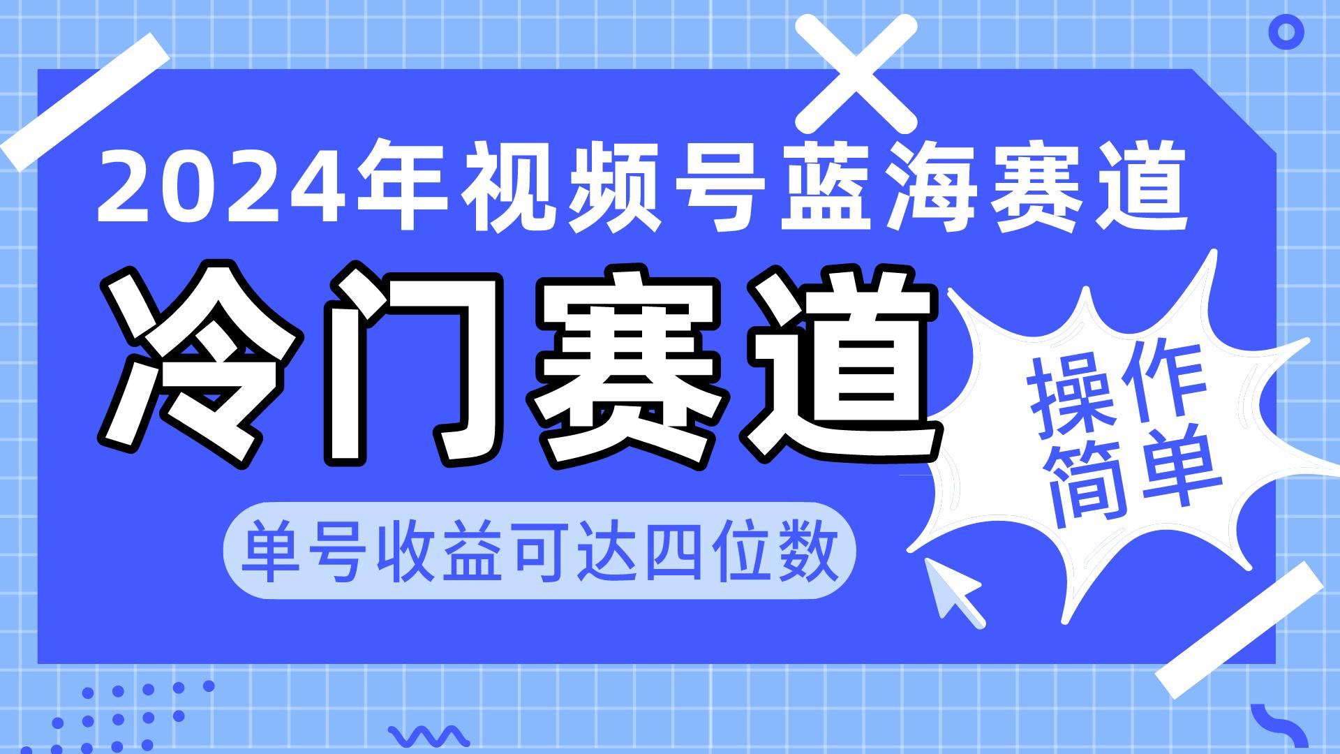 2024视频号冷门蓝海赛道，操作简单 单号收益可达四位数(教程+素材+工具-泡泡网赚