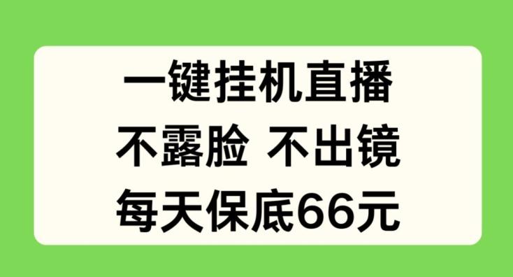 一键挂JI直播，不露脸不出境，每天保底66元【揭秘】-泡泡网赚