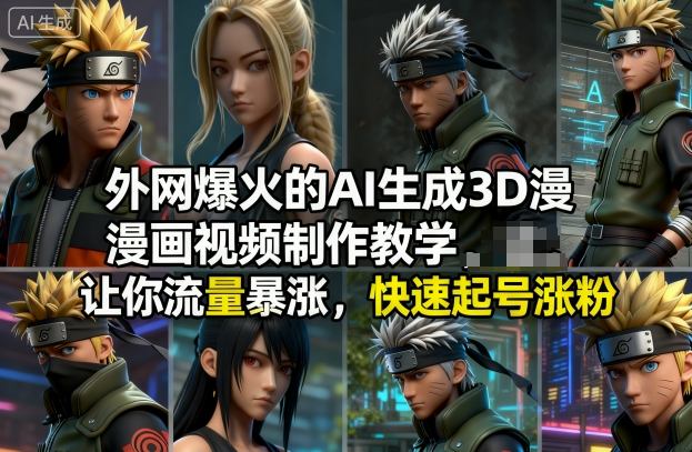 外网爆火的AI生成3D漫画视频制作教学，让你流量暴涨，快速起号涨粉！-泡泡网赚