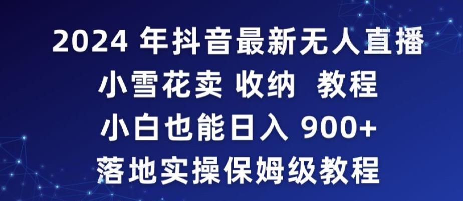 2024年抖音最新无人直播小雪花卖收纳教程，小白也能日入900+落地实操保姆级教程【揭秘】-泡泡网赚