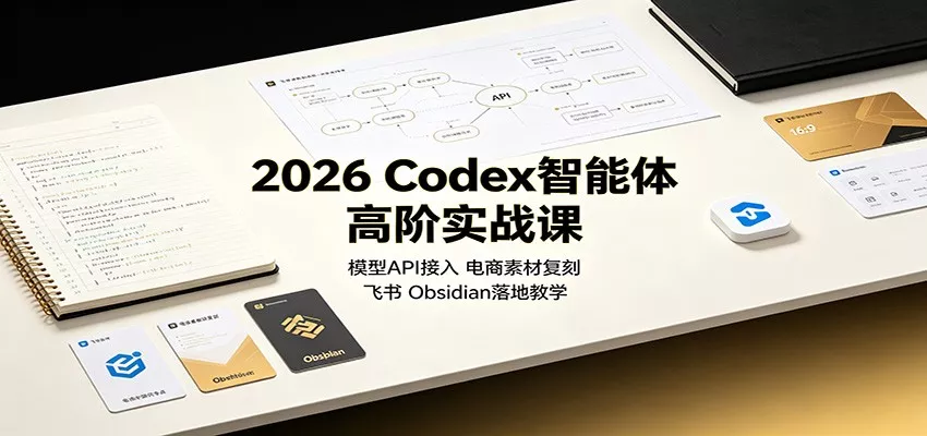 2026 Codex智能体高阶实战课：模型API接入，电商素材复刻，飞书Obsidian落地教学-泡泡网赚