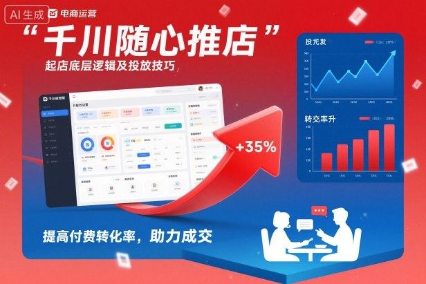 千川随心推起店底层逻辑及投放技巧，提高付费转化率，助力成交-泡泡网赚