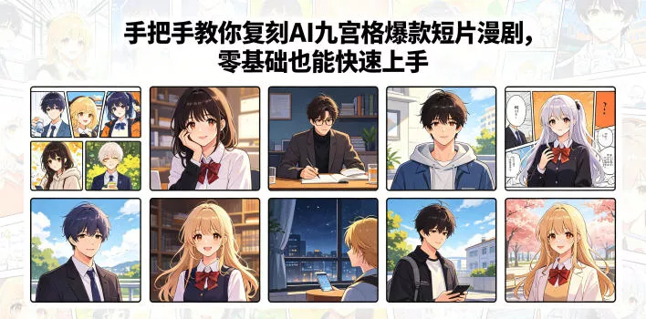 手把手教你复刻AI九宫格爆款短片漫剧，零基础也能快速上手-泡泡网赚