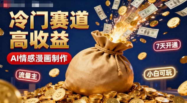 公众号冷门赛道，用AI做情感漫画，7天开通流量主，操作简单，小白可玩-泡泡网赚
