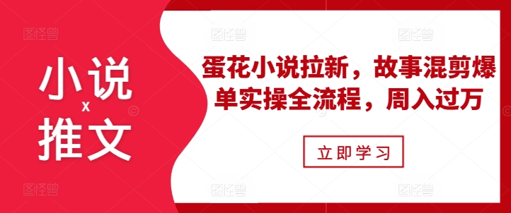 小说推文之蛋花小说拉新，故事混剪爆单实操全流程，周入过万-泡泡网赚
