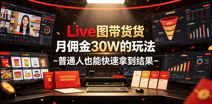 Live图带货月佣金30W的玩法-普通人也能快速拿到结果-泡泡网赚
