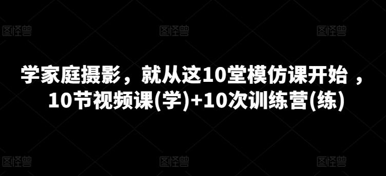 学家庭摄影，就从这10堂模仿课开始 ，10节视频课(学)+10次训练营(练)-泡泡网赚