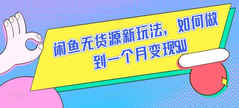 闲鱼无货源新玩法，如何做到一个月变现5W【揭秘】-泡泡网赚