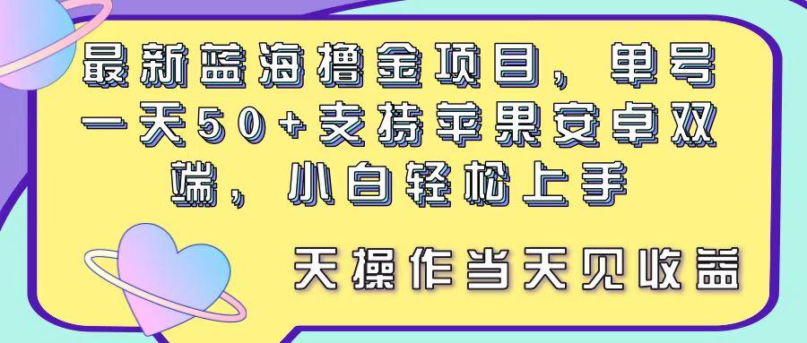 最新蓝海撸金项目，单号一天50+， 支持苹果安卓双端，小白轻松上手 当…-泡泡网赚