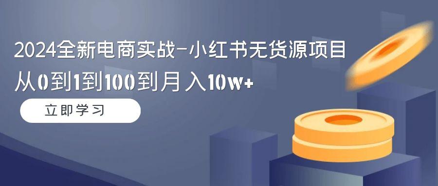 2024全新电商实战-小红书无货源项目：从0到1到100到月入10w+-泡泡网赚