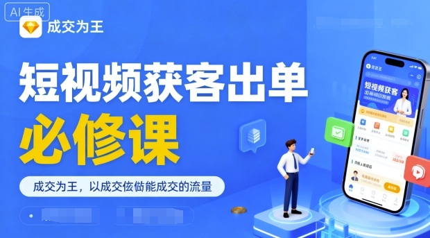 短视频获客出单必修课，成交为王，以成交为导向，直接做能成交的流量-泡泡网赚