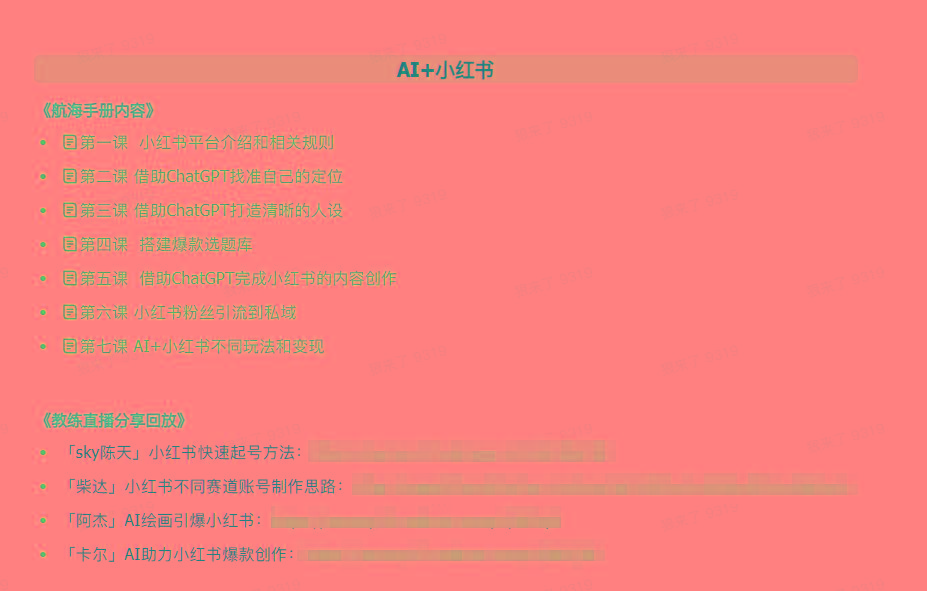 图片[2]-(9351期)AI破局手册+教练分享合集：AI提示词/AI+小红书 /AI+公众号/AI+绘画/AI编程-泡泡网赚