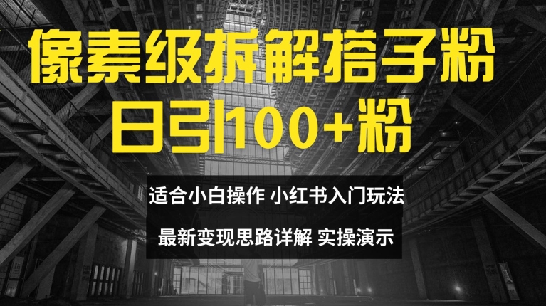 像素级拆解搭子粉，日引100+，小白看完可上手，最新变现思路详解【揭秘】-泡泡网赚