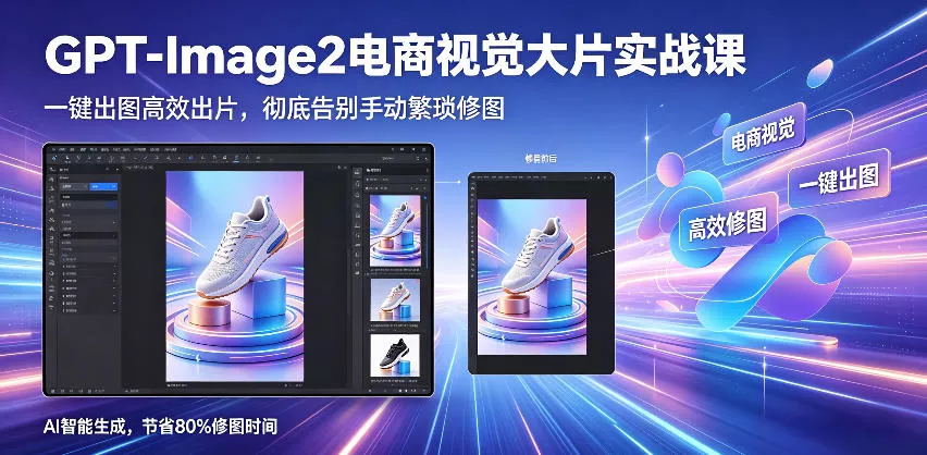 GPT-Image2电商视觉大片实战课，一键出图高效出片，彻底告别手动繁琐修图(更新)-泡泡网赚