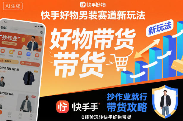 快手好物男装赛道新玩法，抄作业就行，0经验玩转快手好物带货-泡泡网赚