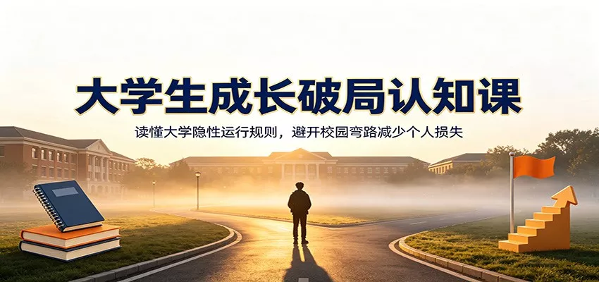 大学生成长破局认知课：读懂大学隐性运行规则，避开校园弯路减少个人损失-泡泡网赚