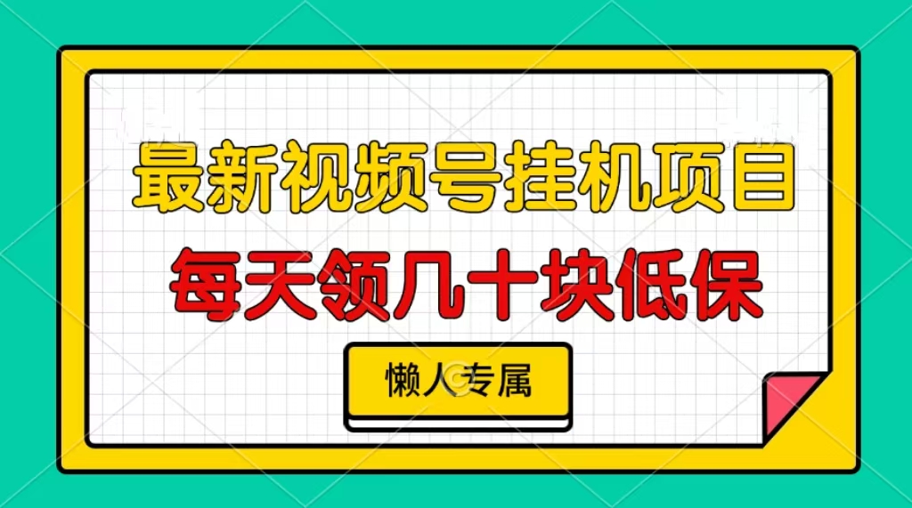 视频号挂机项目，每天几十块低保，懒人专属-泡泡网赚