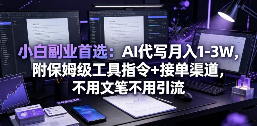 小白副业首选：AI代写月入1-3W，附保姆级工具指令+接单渠道，不用文笔不用引流【揭秘】-泡泡网赚
