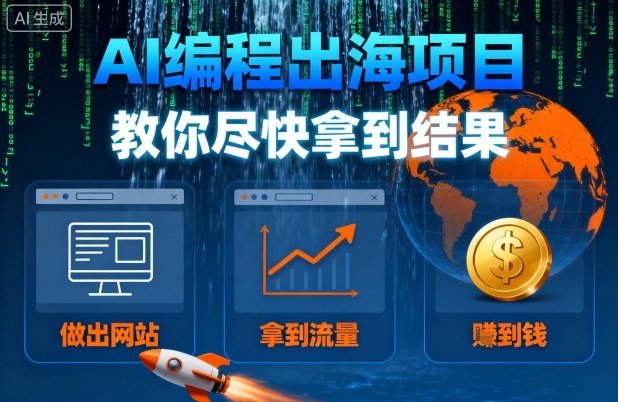 AI编程出海项目，教你尽快拿到结果-做出网站、拿到流量、賺到钱-泡泡网赚