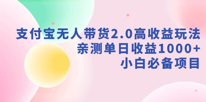 支付宝无人带货2.0高收益玩法，亲测单日收益1000+，小白必备项目-泡泡网赚