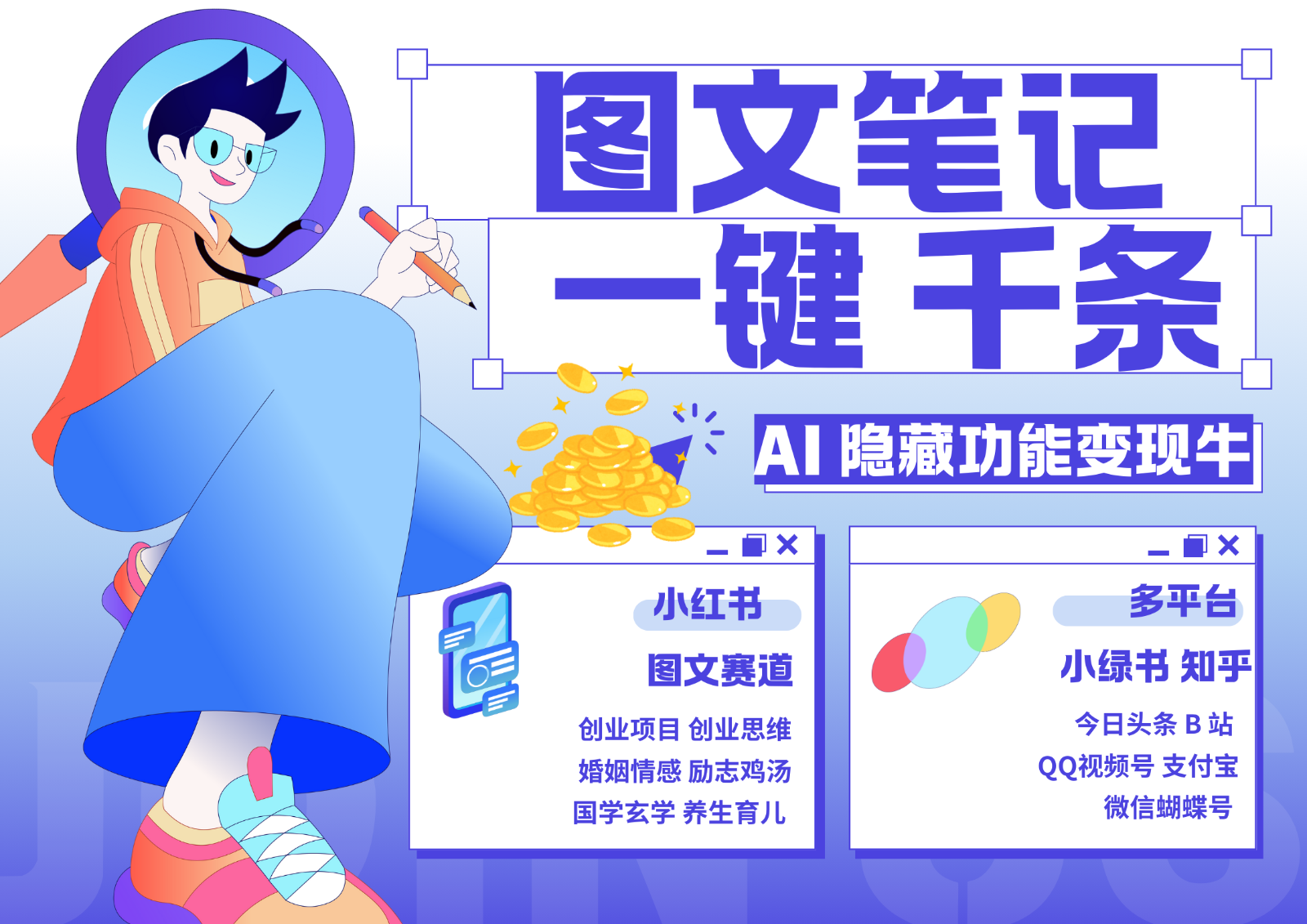 1键生成数千条图文 创业国学 秒生笔记 小红书小绿书图文 轻松引流 变现30000+-泡泡网赚
