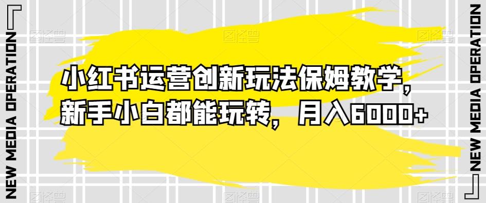 小红书运营创新玩法保姆教学，新手小白都能玩转，月入6000+【揭秘】-泡泡网赚