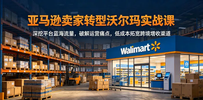 亚马逊卖家转型沃尔玛实战课，深挖平台蓝海流量，破解运营痛点，低成本拓宽跨境增收渠道-泡泡网赚