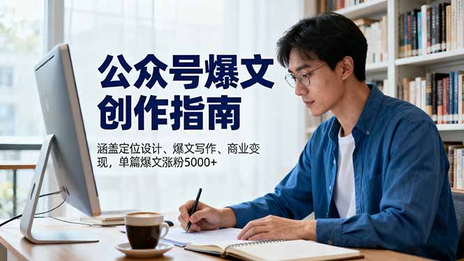 公众号爆文创作指南，涵盖定位设计+爆文写作+商业变现，单篇爆文涨粉5000+-泡泡网赚