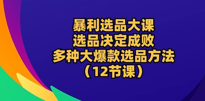 暴利 选品大课：选品决定成败，教你多种大爆款选品方法(12节课-泡泡网赚