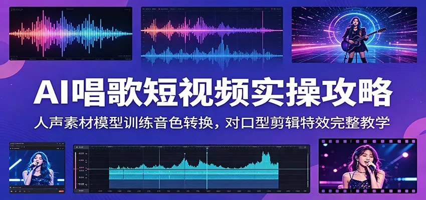 AI唱歌短视频实操攻略：人声素材模型训练音色转换，对口型剪辑特效完整教学-泡泡网赚
