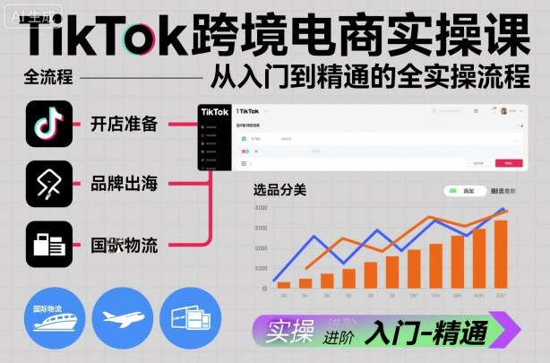 TikTok跨境电商实操课，从入门到精通的全实操流程-泡泡网赚