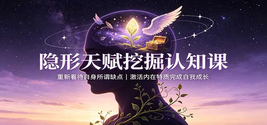 隐形天赋挖掘认知课：重新看待自身所谓缺点，激活内在特质完成自我成长-泡泡网赚